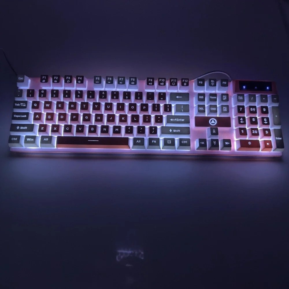 YINDIAO K500 Wired USB E-Sport 7 Colour Backlight Gaming Keyboard